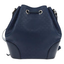 GUCCI Diamante Shoulder Bag Leather 2way Blue Silver 354228 Auth ki6701V-2