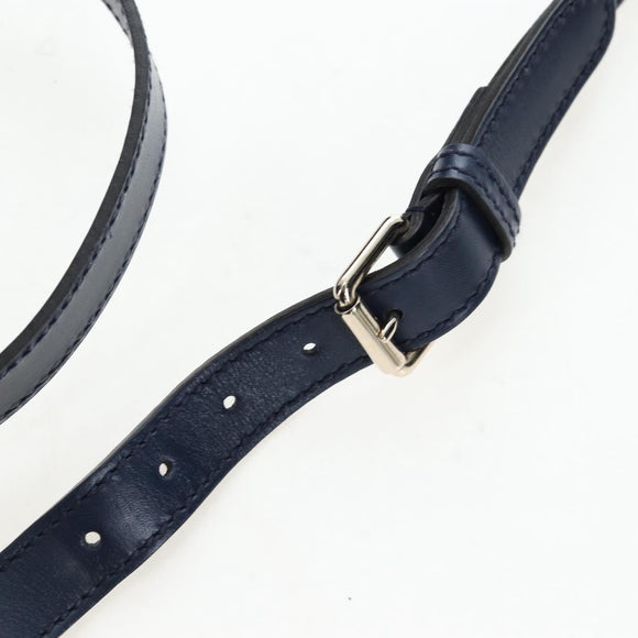 GUCCI Diamante Shoulder Bag Leather 2way Blue Silver 354228 Auth ki6701V