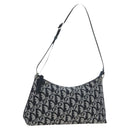Christian Dior Trotter Canvas Accessory Pouch Black Silver Auth ki6702V-1