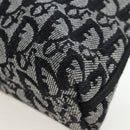 Christian Dior Trotter Canvas Accessory Pouch Black Silver Auth ki6702V-12
