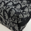 Christian Dior Trotter Canvas Accessory Pouch Black Silver Auth ki6702V-14