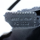 Christian Dior Trotter Canvas Accessory Pouch Black Silver Auth ki6702V-21