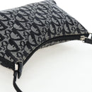 Christian Dior Trotter Canvas Accessory Pouch Black Silver Auth ki6702V-6