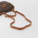 CELINE Macadam Hand Bag PVC Leather 2way Brown Gold Tone Auth ki6704-9