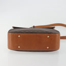 CELINE Macadam Hand Bag PVC Leather 2way Brown Gold Tone Auth ki6704-5