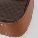CELINE Macadam Hand Bag PVC Leather 2way Brown Gold Tone Auth ki6704-16