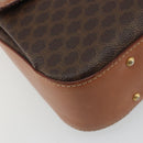 CELINE Macadam Hand Bag PVC Leather 2way Brown Gold Tone Auth ki6704-17