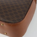 CELINE Macadam Hand Bag PVC Leather 2way Brown Gold Tone Auth ki6704-18