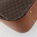 CELINE Macadam Hand Bag PVC Leather 2way Brown Gold Tone Auth ki6704-19