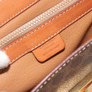 CELINE Macadam Hand Bag PVC Leather 2way Brown Gold Tone Auth ki6704-22