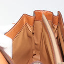 CELINE Macadam Hand Bag PVC Leather 2way Brown Gold Tone Auth ki6704-23