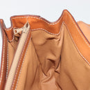 CELINE Macadam Hand Bag PVC Leather 2way Brown Gold Tone Auth ki6704-24