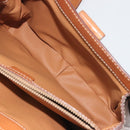 CELINE Macadam Hand Bag PVC Leather 2way Brown Gold Tone Auth ki6704-27