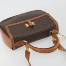 CELINE Macadam Hand Bag PVC Leather 2way Brown Gold Tone Auth ki6704-6