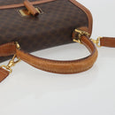 CELINE Macadam Hand Bag PVC Leather 2way Brown Gold Tone Auth ki6704-7