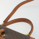 CELINE Macadam Hand Bag PVC Leather 2way Brown Gold Tone Auth ki6704-14