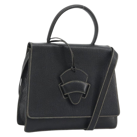 LOEWE Velazquez Hand Bag Leather 2way Black Auth ki6705A