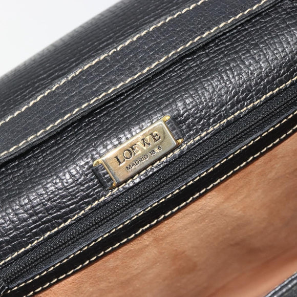 LOEWE Velazquez Hand Bag Leather 2way Black Auth ki6705A