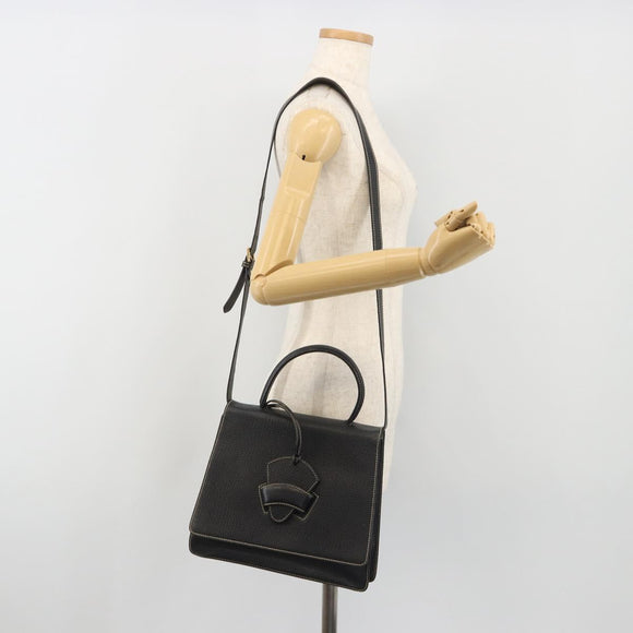 LOEWE Velazquez Hand Bag Leather 2way Black Auth ki6705A