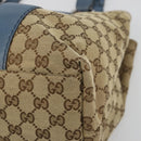 GUCCI GG Canvas Bamboo Tote Bag Blue Beige 232947 Auth ki6706A-10