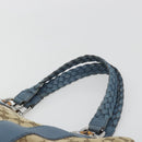 GUCCI GG Canvas Bamboo Tote Bag Blue Beige 232947 Auth ki6706A-8