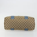 GUCCI GG Canvas Bamboo Tote Bag Blue Beige 232947 Auth ki6706A-9