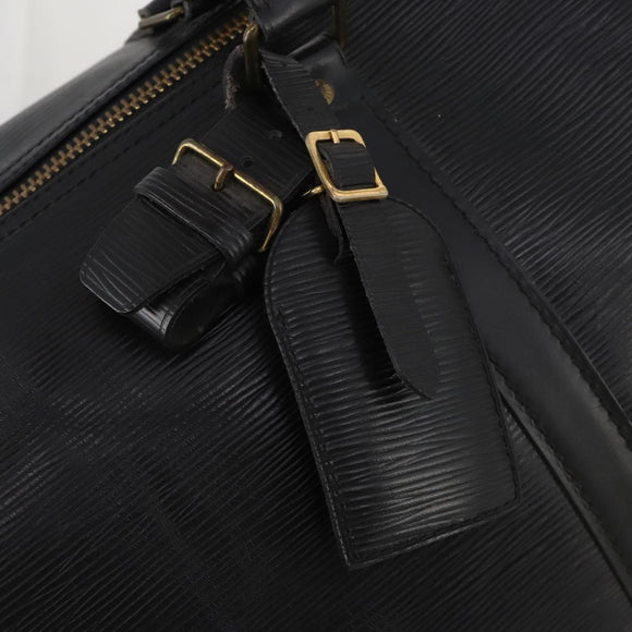LOUIS VUITTON Epi Keepall 60 Boston Bag Noir M42942 LV Auth ki6707