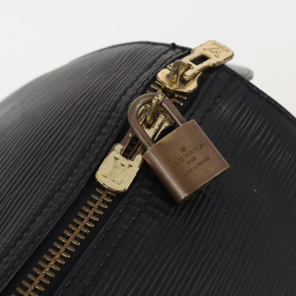 LOUIS VUITTON Epi Keepall 60 Boston Bag Noir M42942 LV Auth ki6707