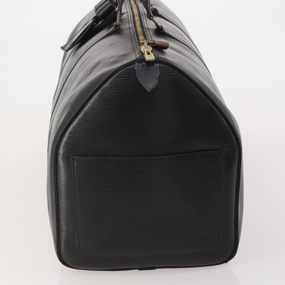 LOUIS VUITTON Epi Keepall 60 Boston Bag Noir M42942 LV Auth ki6707