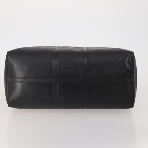 LOUIS VUITTON Epi Keepall 60 Boston Bag Noir M42942 LV Auth ki6707