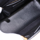 Christian Dior Lady Dior Studs Hand Bag Leather 2way Black Gold Auth ki6712M-20