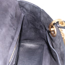 Christian Dior Lady Dior Studs Hand Bag Leather 2way Black Gold Auth ki6712M-21