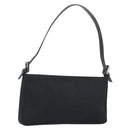 FENDI Zucchino Canvas Shoulder Bag Black Silver 8BR042 Auth ki6713A-1