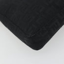 FENDI Zucchino Canvas Shoulder Bag Black Silver 8BR042 Auth ki6713A-16