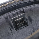 FENDI Zucchino Canvas Shoulder Bag Black Silver 8BR042 Auth ki6713A-18