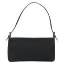FENDI Zucchino Canvas Shoulder Bag Black Silver 8BR042 Auth ki6713A-13