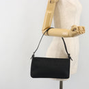 FENDI Zucchino Canvas Shoulder Bag Black Silver 8BR042 Auth ki6713A-21