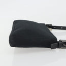 FENDI Zucchino Canvas Shoulder Bag Black Silver 8BR042 Auth ki6713A-3