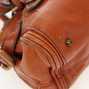 Chloe Paddington Hand Bag Leather Brown Gold Tone Auth ki6714M-10