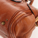 Chloe Paddington Hand Bag Leather Brown Gold Tone Auth ki6714M-11