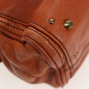 Chloe Paddington Hand Bag Leather Brown Gold Tone Auth ki6714M-12