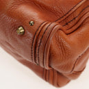 Chloe Paddington Hand Bag Leather Brown Gold Tone Auth ki6714M-13
