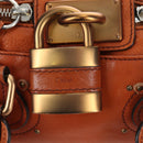 Chloe Paddington Hand Bag Leather Brown Gold Tone Auth ki6714M-15