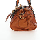 Chloe Paddington Hand Bag Leather Brown Gold Tone Auth ki6714M-4