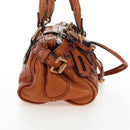 Chloe Paddington Hand Bag Leather Brown Gold Tone Auth ki6714M-5