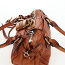 Chloe Paddington Hand Bag Leather Brown Gold Tone Auth ki6714M-6