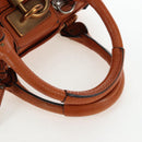 Chloe Paddington Hand Bag Leather Brown Gold Tone Auth ki6714M-7