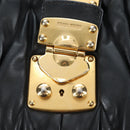 Miu Miu Matelasse Tote Bag Leather 2way Black Gold Tone Auth ki6716V-16