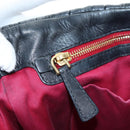 Miu Miu Matelasse Tote Bag Leather 2way Black Gold Tone Auth ki6716V-24