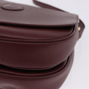 CARTIER Must Line Shoulder Bag Leather Bordeaux Gold Tone Auth ki6718A-14